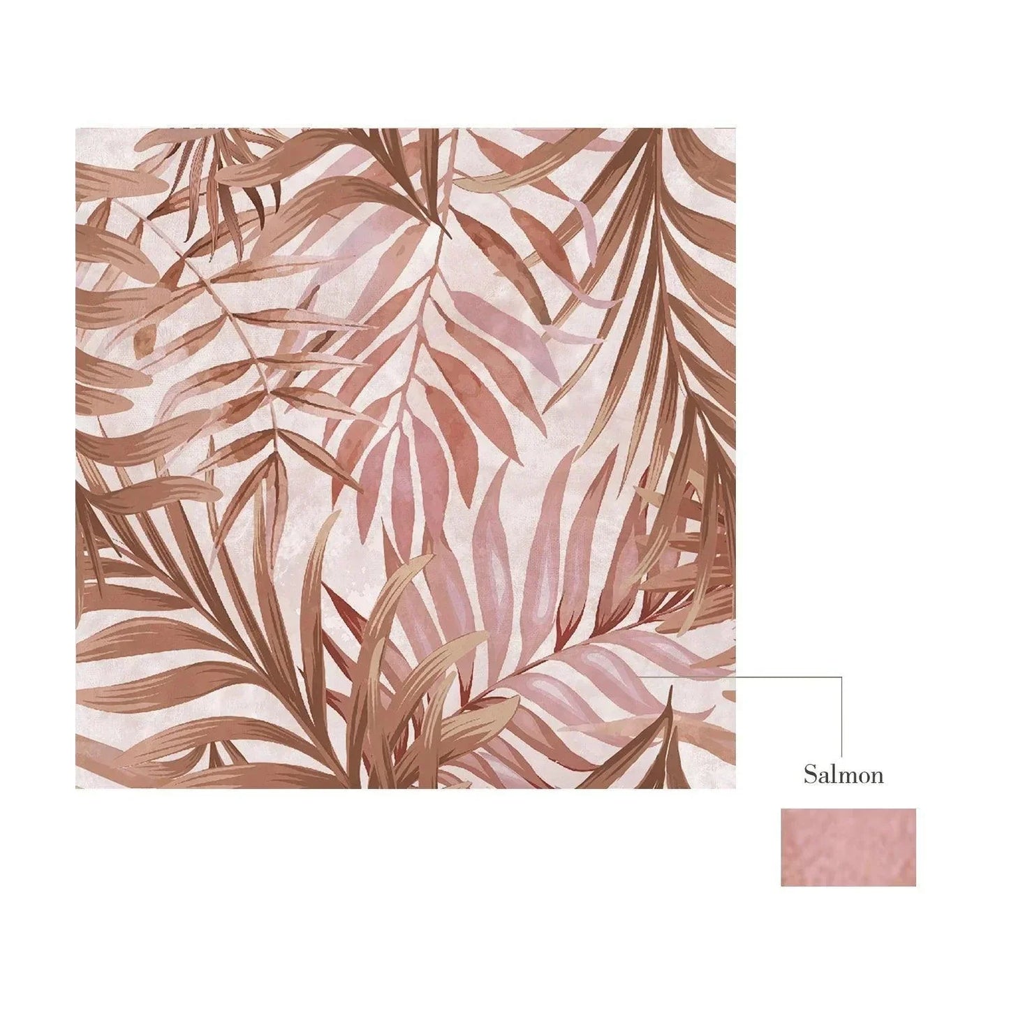 Botanical Salmon Leaves Textured Vinyl Self-Adhesive Tiles Stickers - Fansee Australia