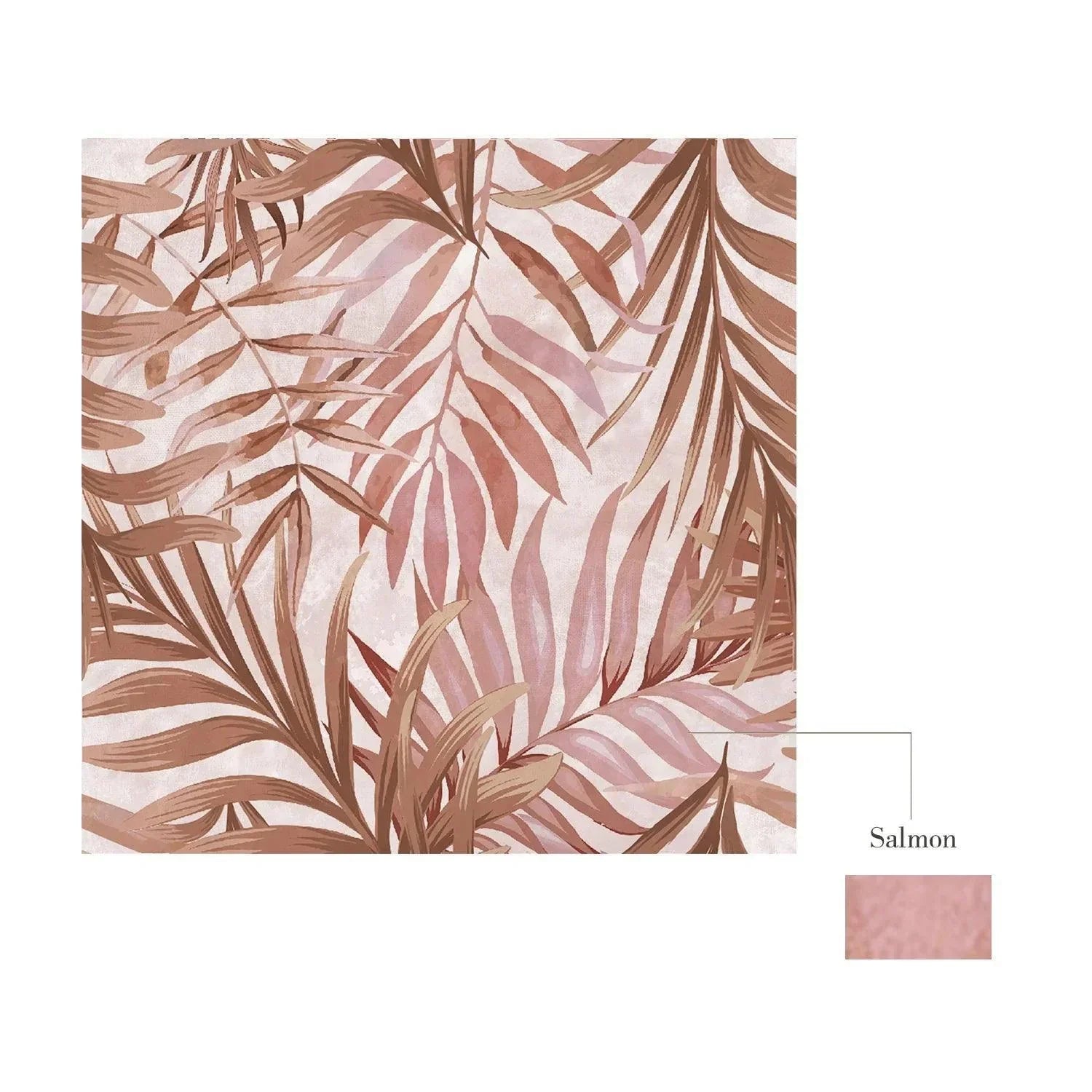 Botanical Salmon Leaves Textured Vinyl Self-Adhesive Tiles Stickers - Fansee Australia