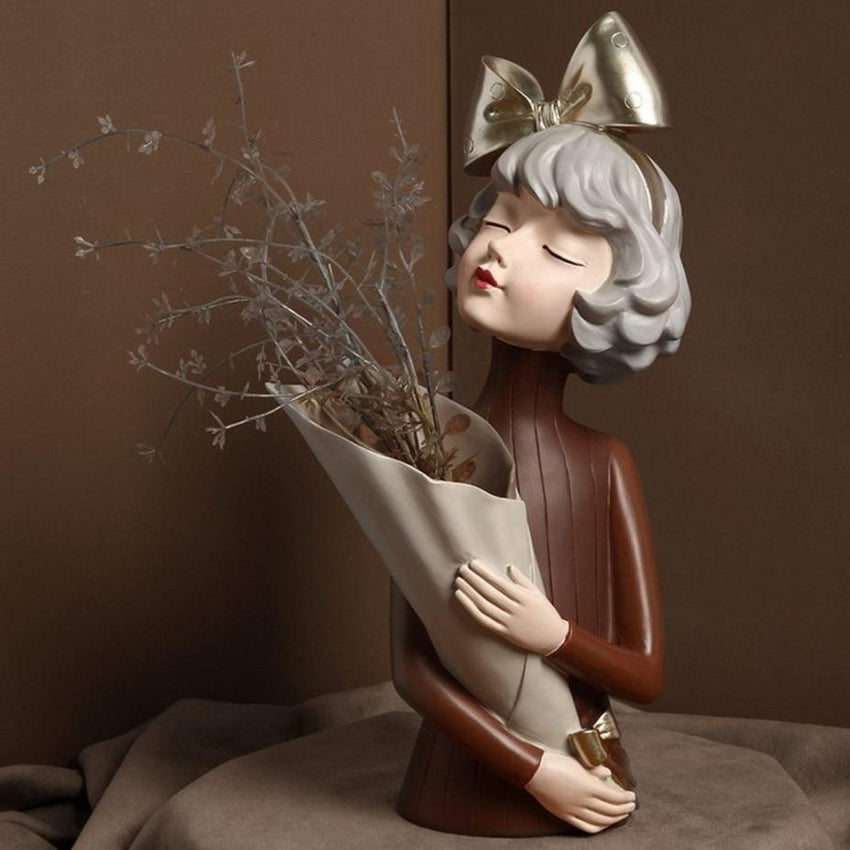 Brown Pretty Girl Vase - Fansee Australia