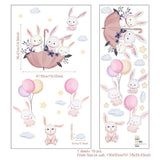 Bunnies On Umbrella Removable Wall Stickers For Nursery - Fansee Australia