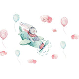 Bunny Flying Aeroplane Wall Stickers - Fansee Australia