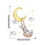 Bunny Swinging On The Moon Wall Decals - Fansee Australia