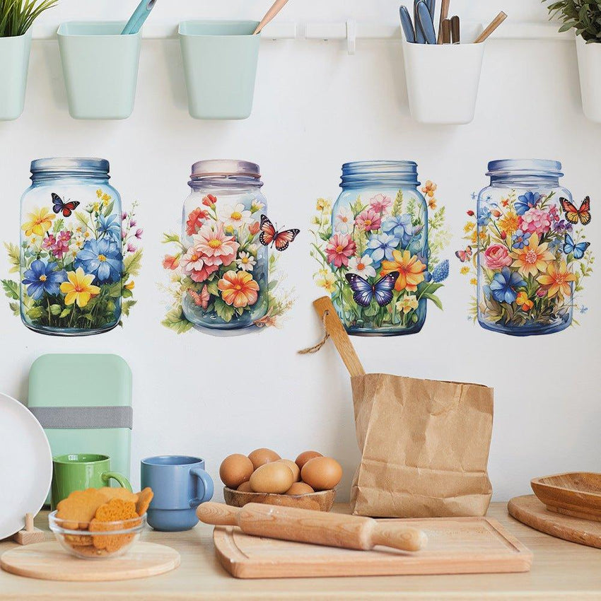 Butterfly Bliss Flower Vase Wall stickers - Fansee Australia