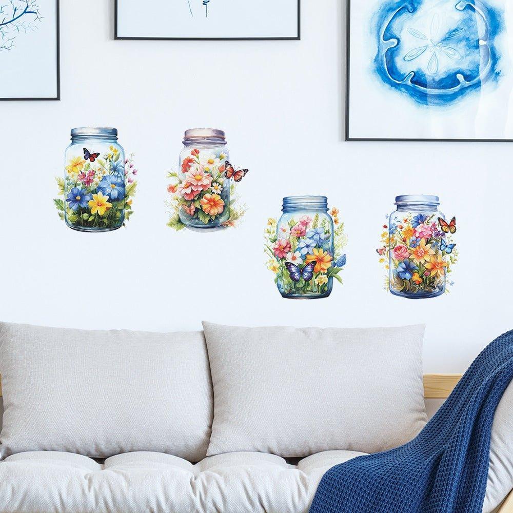 Butterfly Bliss Flower Vase Wall stickers - Fansee Australia