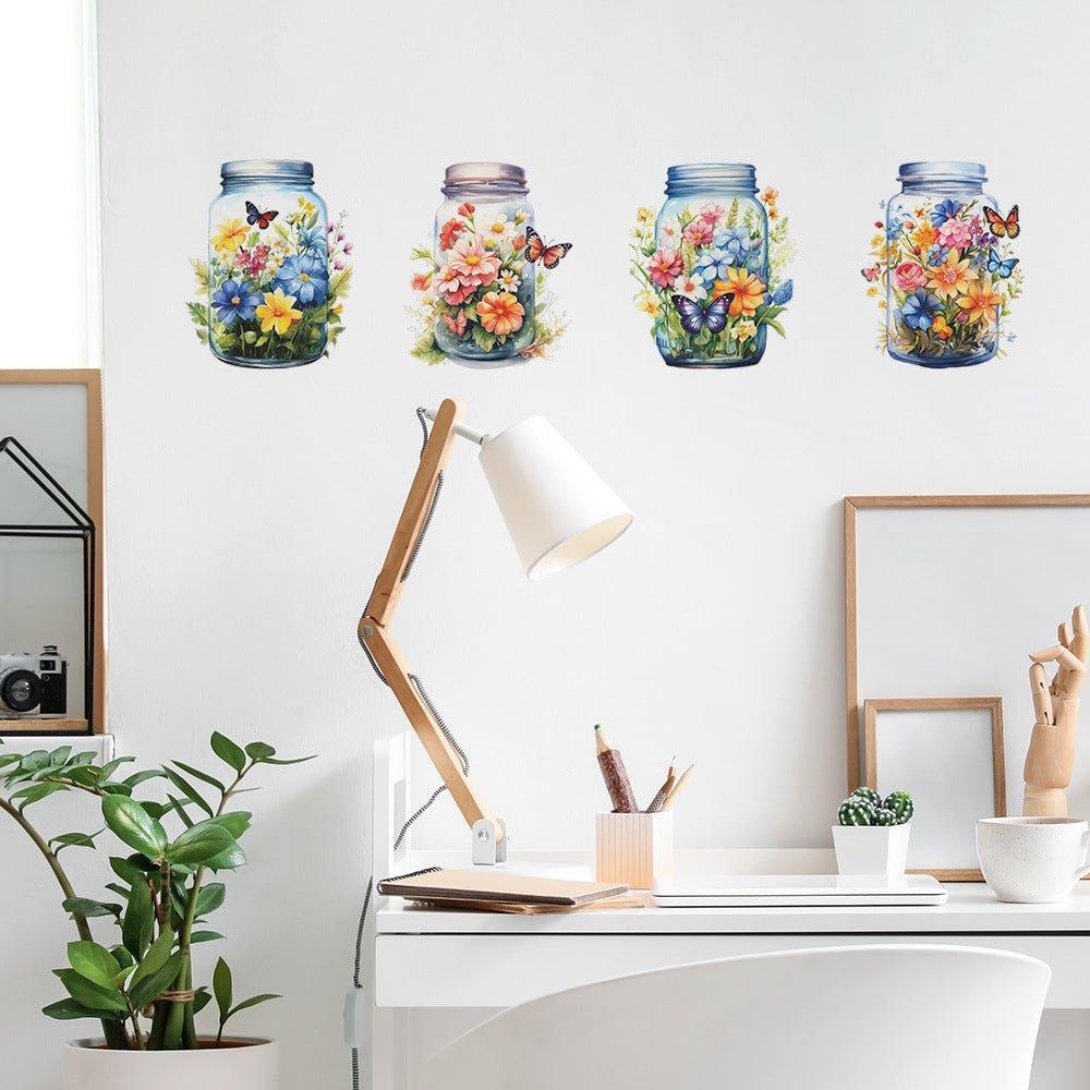 Butterfly Bliss Flower Vase Wall stickers - Fansee Australia