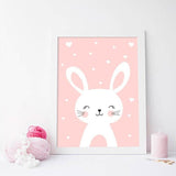 Cat & Rabbit Nursery Wall Art - 2 Pcs Set (Prints 50x70cm) - Fansee Australia