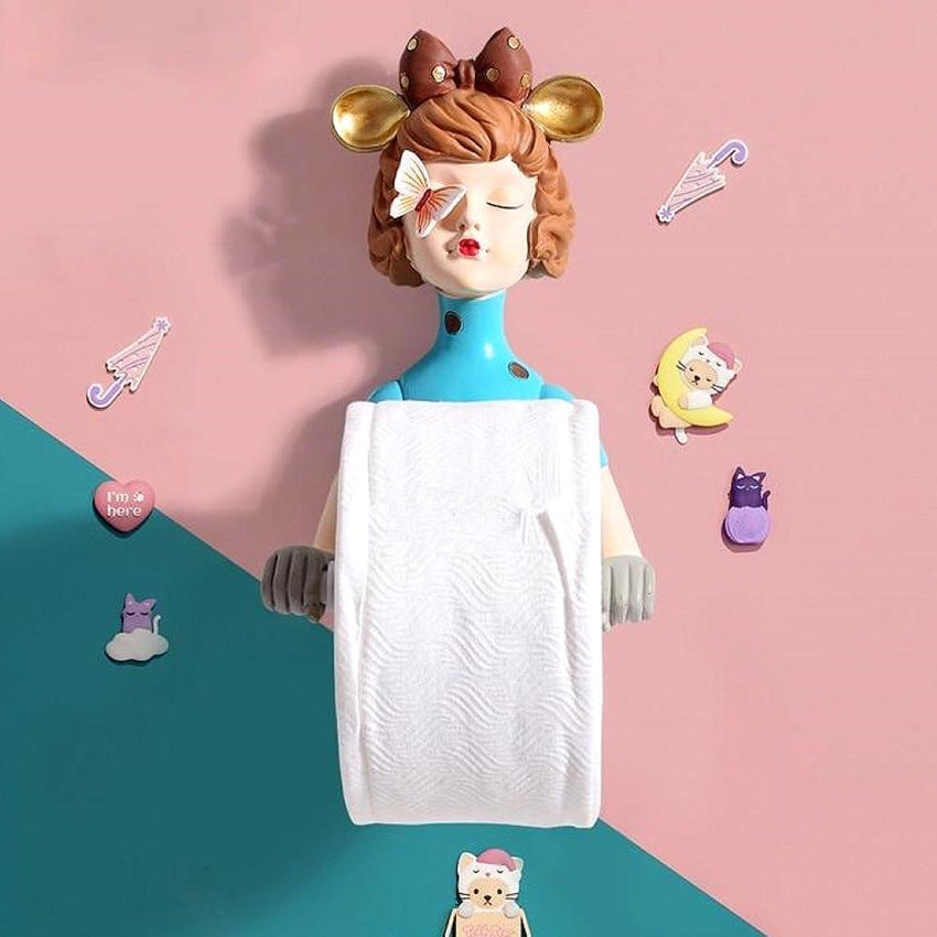 Chic Girl Toilet Roll Holder Blue - Fansee Australia