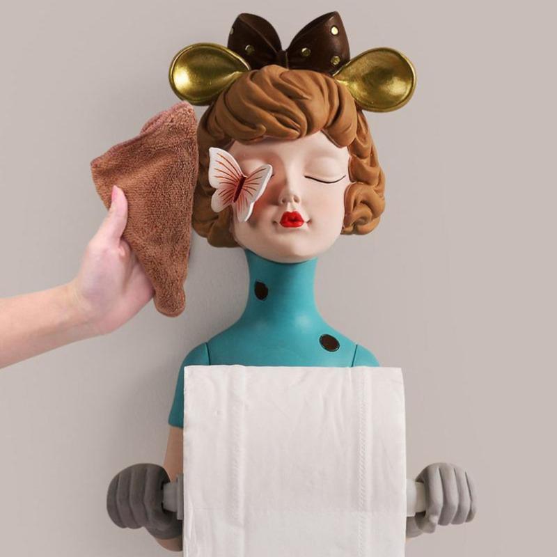 Chic Girl Toilet Roll Holder Blue - Fansee Australia