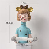 Chic Girl Toilet Roll Holder Blue - Fansee Australia