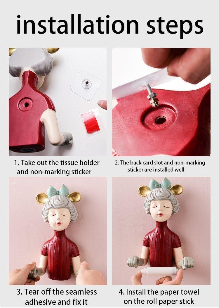 Chic Girl Toilet Roll Holder Green - Fansee Australia