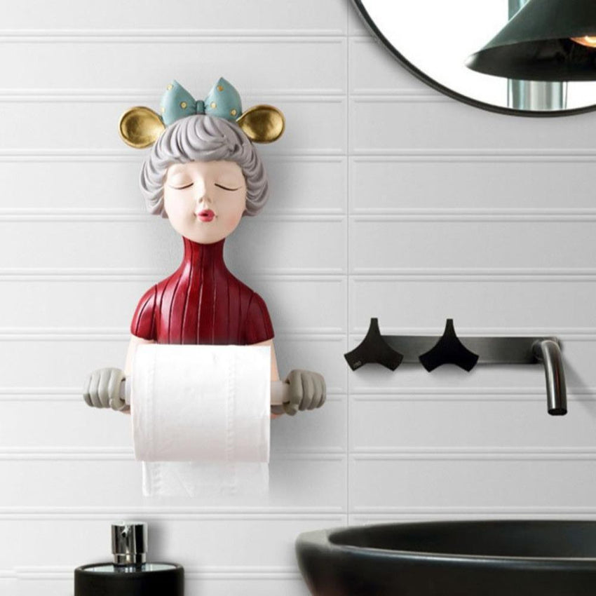 Chic Girl Toilet Roll Holder Red - Fansee Australia