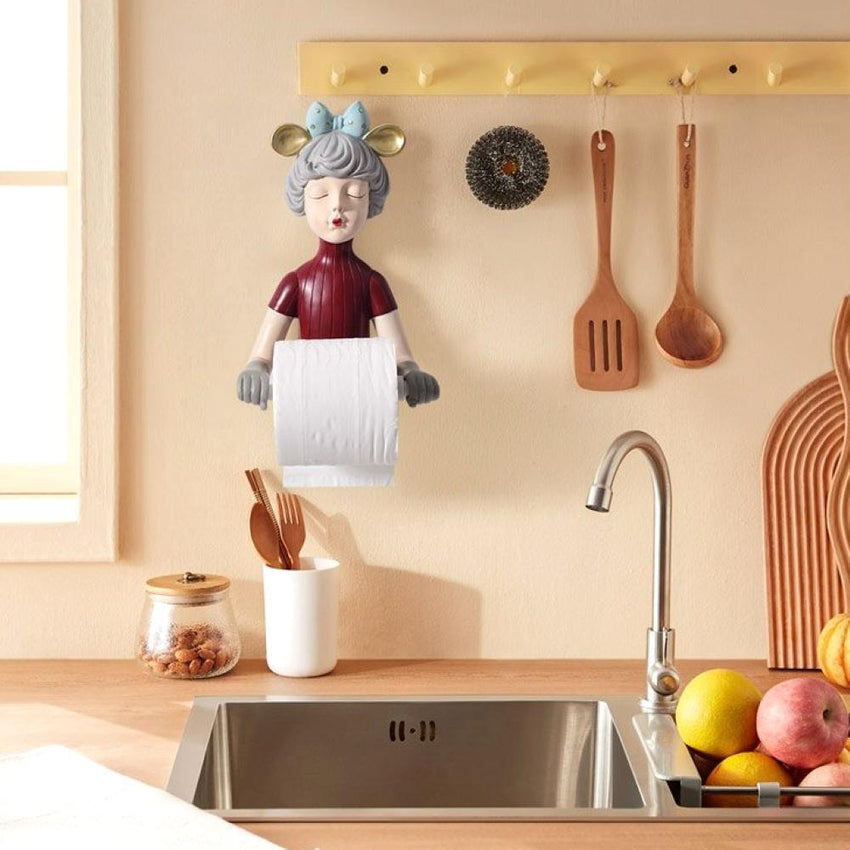 Chic Girl Toilet Roll Holder Red - Fansee Australia