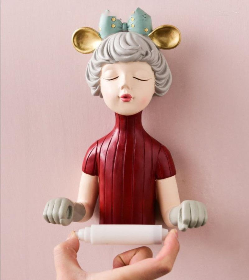 Chic Girl Toilet Roll Holder Red - Fansee Australia