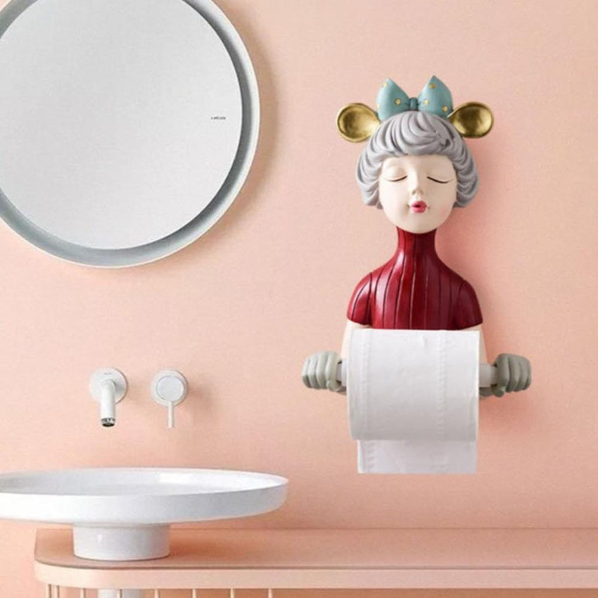 Chic Girl Toilet Roll Holder Red - Fansee Australia