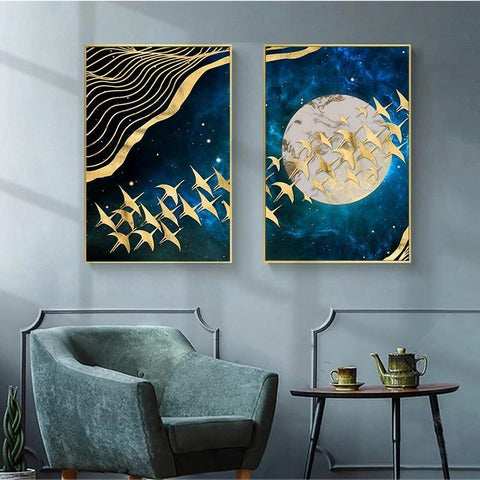Classic Moon Abstract Wall Art - Canvas Print - Fansee Australia