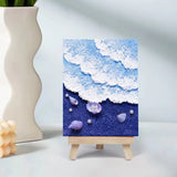 Textured ocean and seashells artisan mini canvas decor on easel, Fansee Australia style