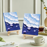 Artisan ocean wave mini canvas paintings with seashells on easels, home decor by Fansee Australia