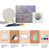 Fansee Australia DIY hand painting kit with round canvas, brushes, easel, paint, and 3D tulip art supplies.