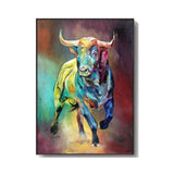 Colorful Bull Framed Wall Art (75x120cm) - Fansee Australia