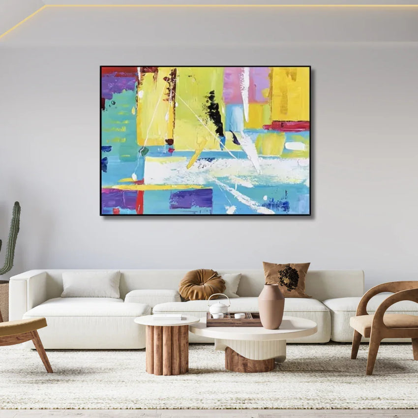 Colour Sync – Vibrant Abstract Expressionist Painting Wall Art - Fansee Australia