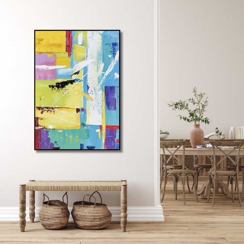 Colour Sync – Vibrant Abstract Expressionist Painting Wall Art - Fansee Australia
