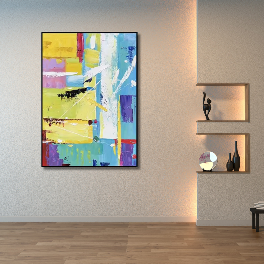 Colour Sync – Vibrant Abstract Expressionist Painting Wall Art - Fansee Australia