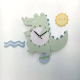 Crocodile Non-Ticking Silent Kid's Wall Clock - Fansee Australia