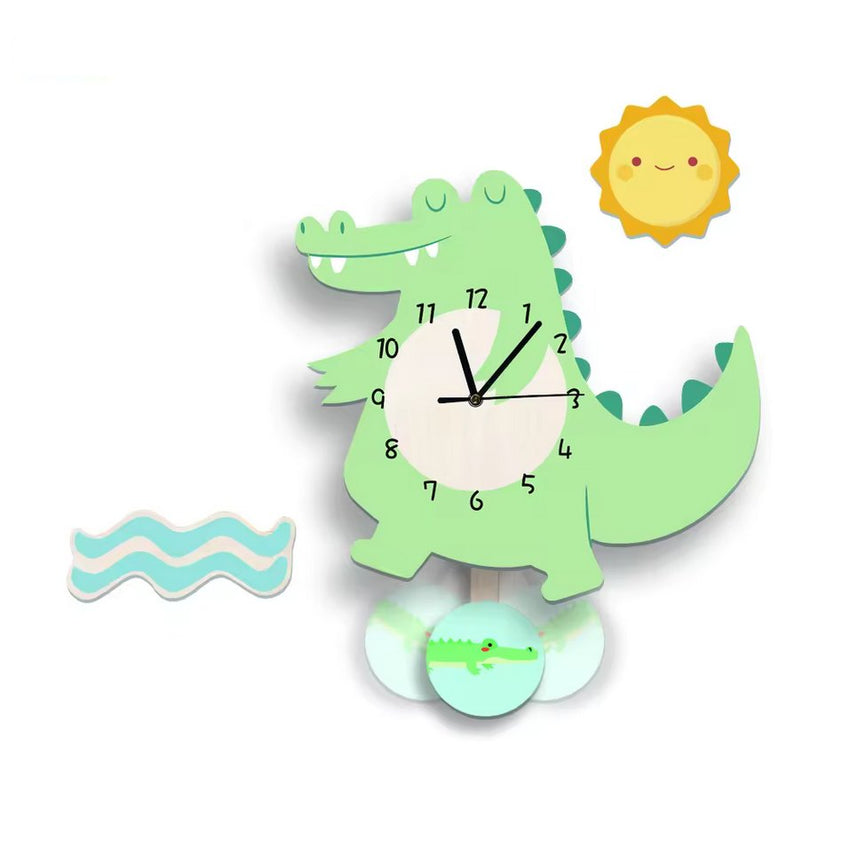 Crocodile Non-Ticking Silent Kid's Wall Clock - Fansee Australia
