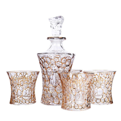 Crystal Whiskey Glasses - Queen Gold (Whiskey Tumblers & Decanter Set) - Fansee Australia