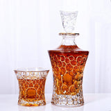 Crystal Whiskey Glasses - Queen Gold (Whiskey Tumblers & Decanter Set) - Fansee Australia