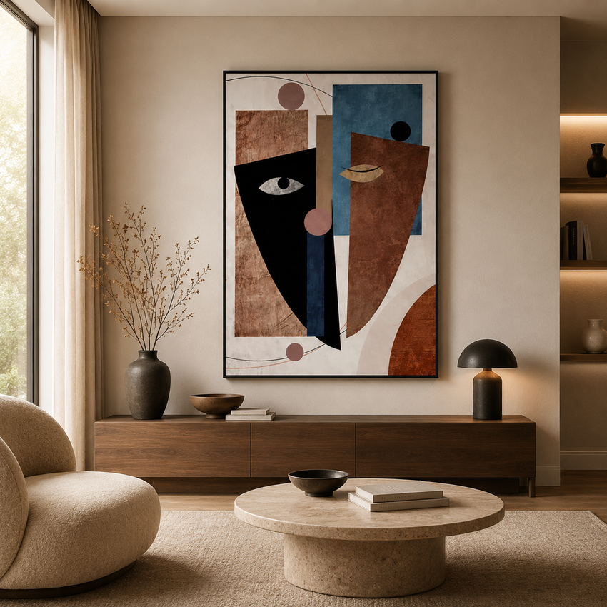 Cubist Reflections: Modern Abstract Art Painting - Fansee Australia