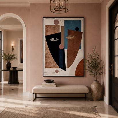Cubist Reflections: Modern Abstract Art Painting - Fansee Australia