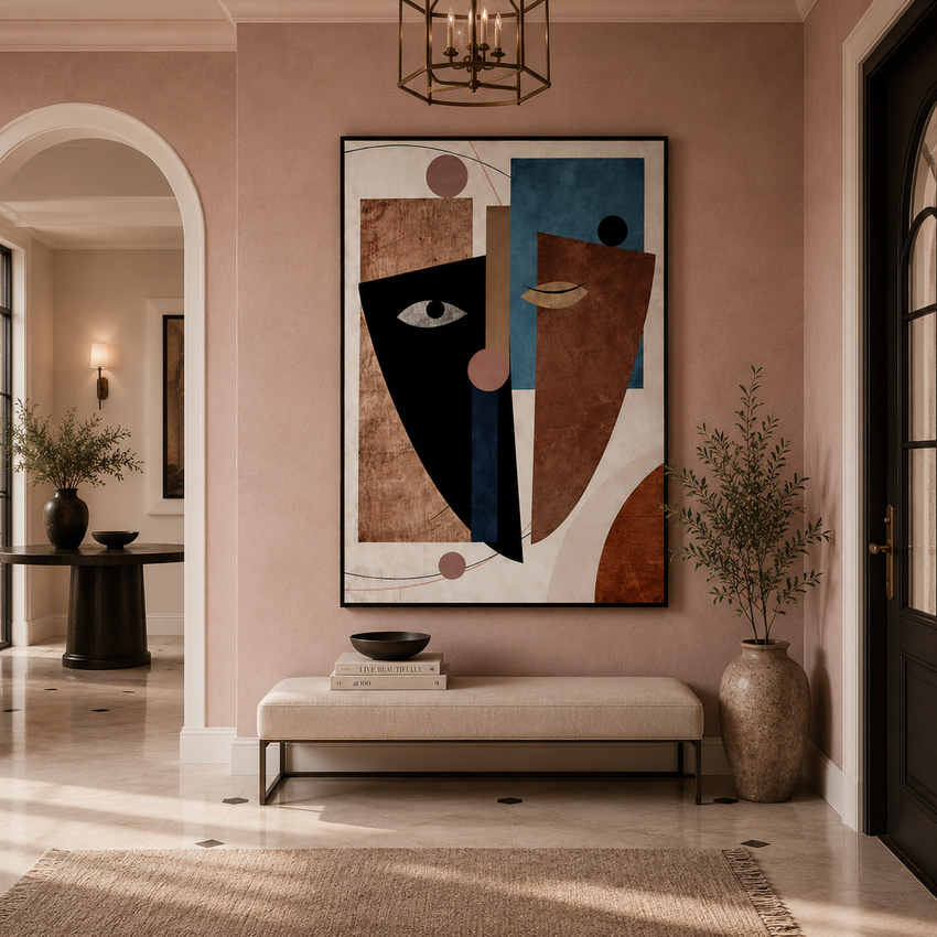 Cubist Reflections: Modern Abstract Art Painting - Fansee Australia