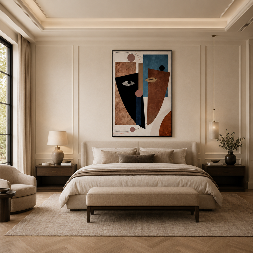 Cubist Reflections: Modern Abstract Art Painting - Fansee Australia