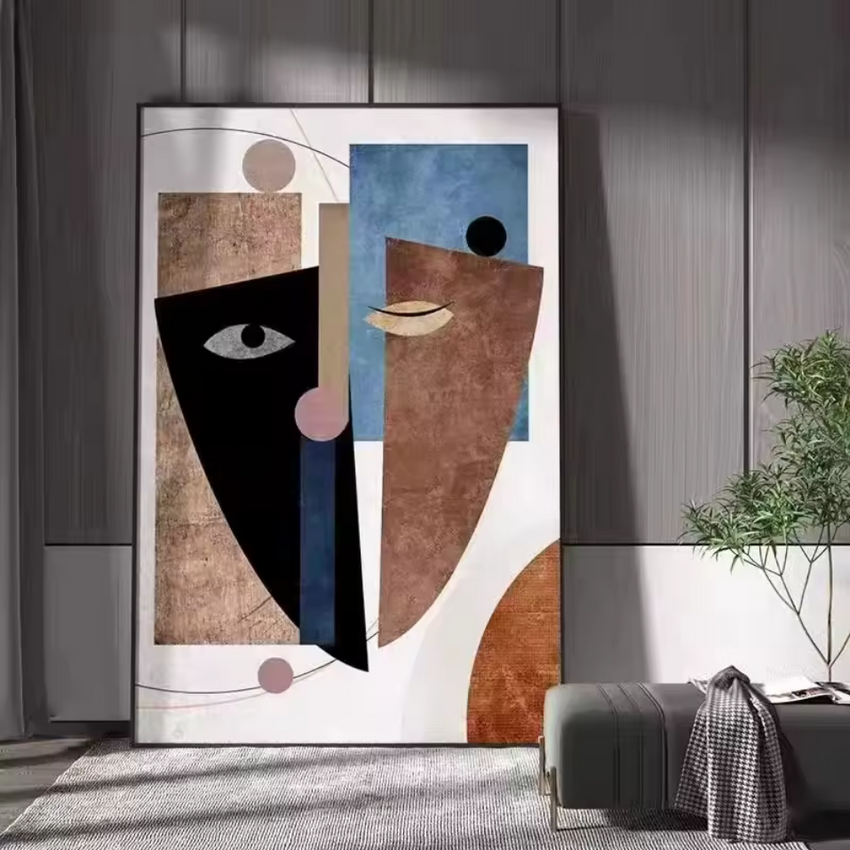 Cubist Reflections: Modern Abstract Art Painting - Fansee Australia