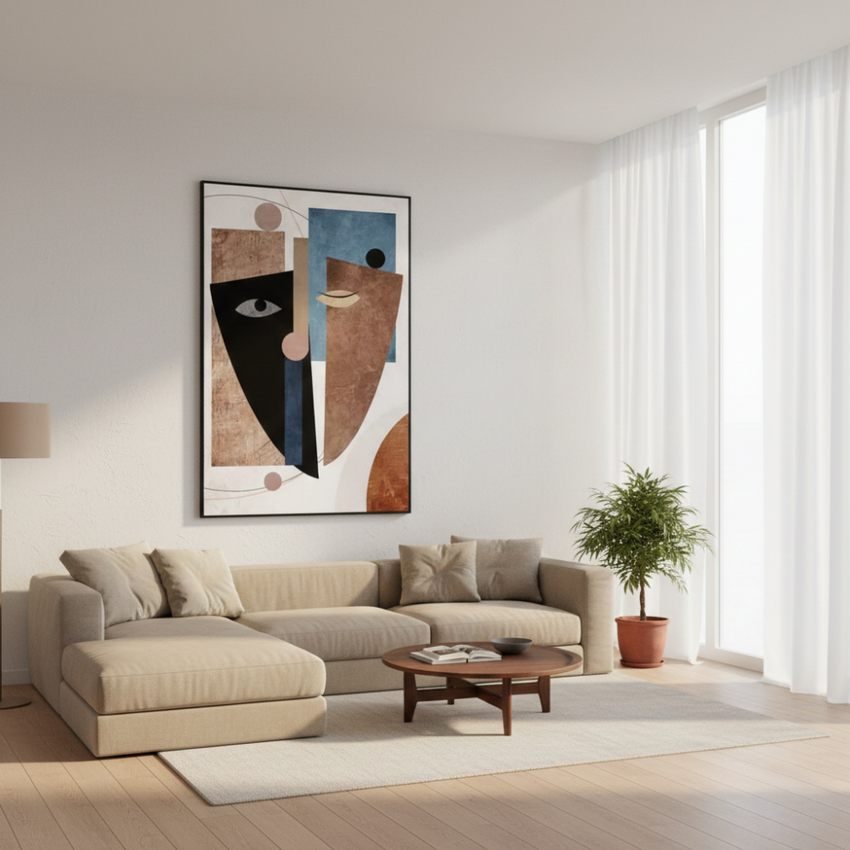 Cubist Reflections: Modern Abstract Art Painting (85x120cm)