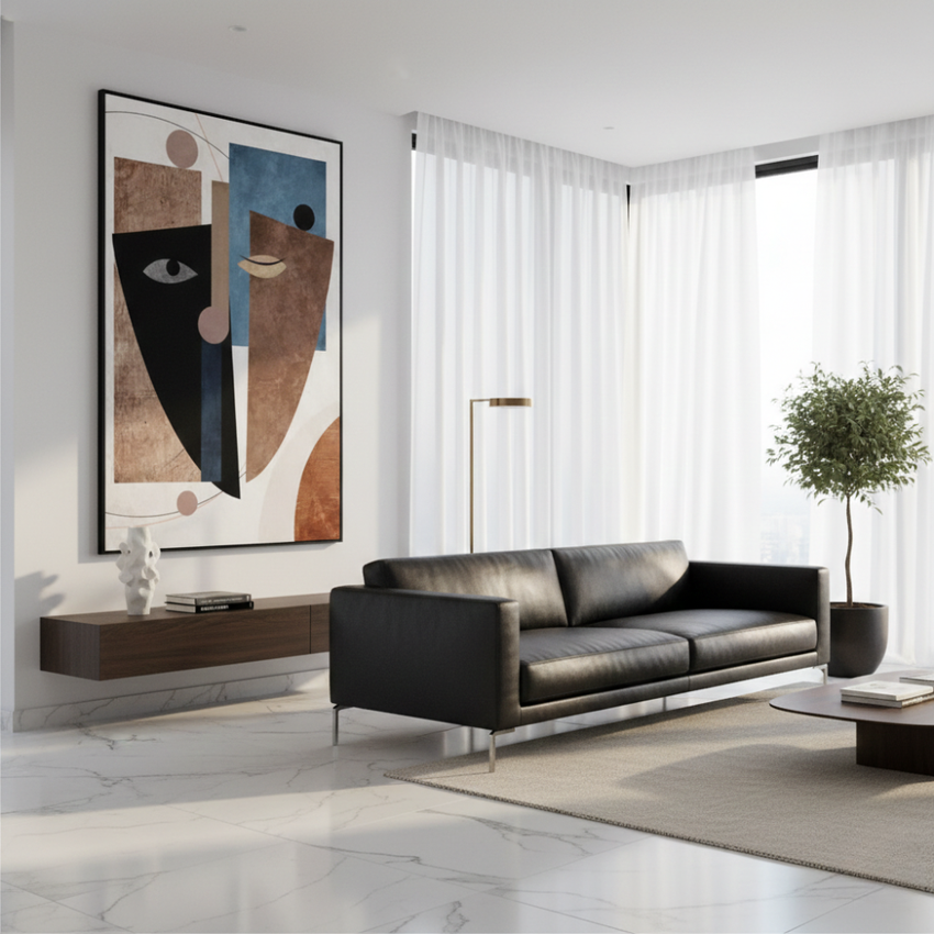 Cubist Reflections: Modern Abstract Art Painting (85x120cm)