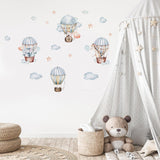 Cute Animals On Hot Air Balloons Wall Stickers - Fansee Australia