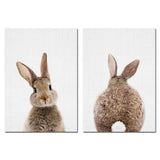 Cute Bunny Wall Art Prints on Canvas - 2 Pcs Set (50x70cm) - Fansee Australia