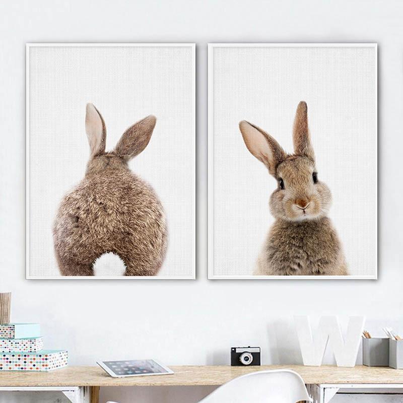 Cute Bunny Wall Art Prints on Canvas - 2 Pcs Set (50x70cm) - Fansee Australia