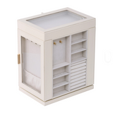 Luxury multi-function five-layer leather jewelry storage box with glass panels and organized compartments, from Fansee Australia