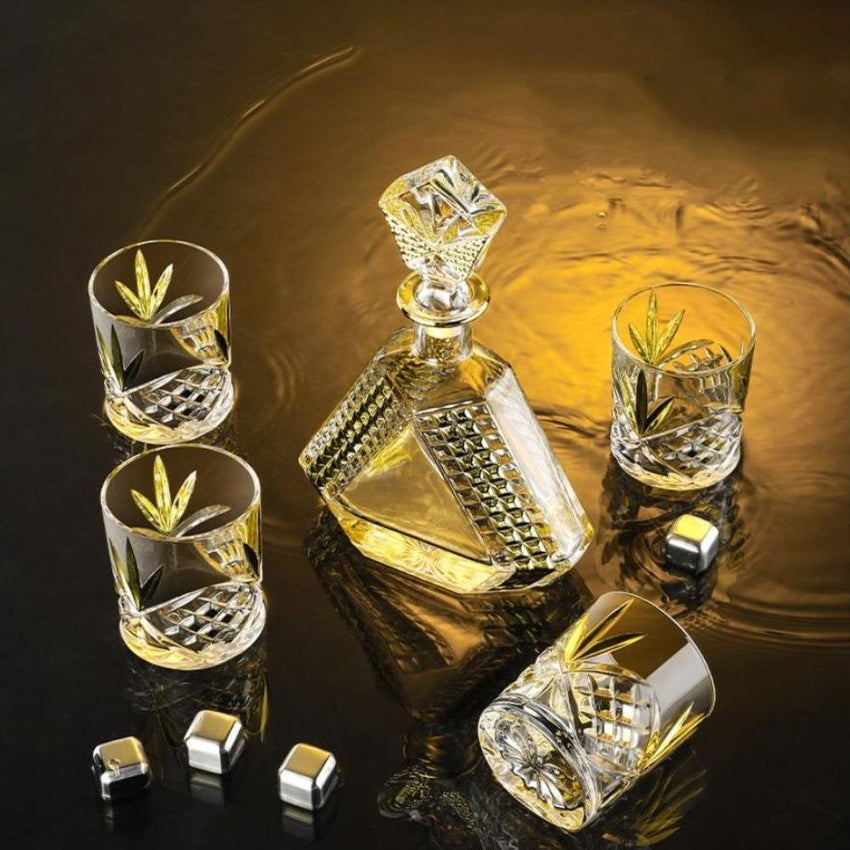 Deluxe Whiskey Decanter and Glasses Set Gift Box - Fansee Australia