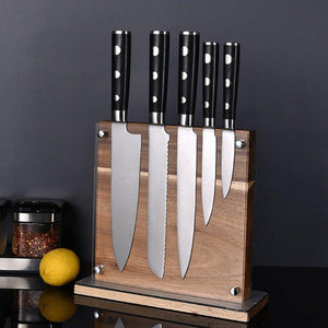 Double-Sided Wooden Knife Block – Magnetic Knife Holder - Fansee Australia