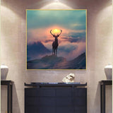 Elf Deer with Spectacular Landscape Wall Art Canvas (70x70cm) - Fansee Australia