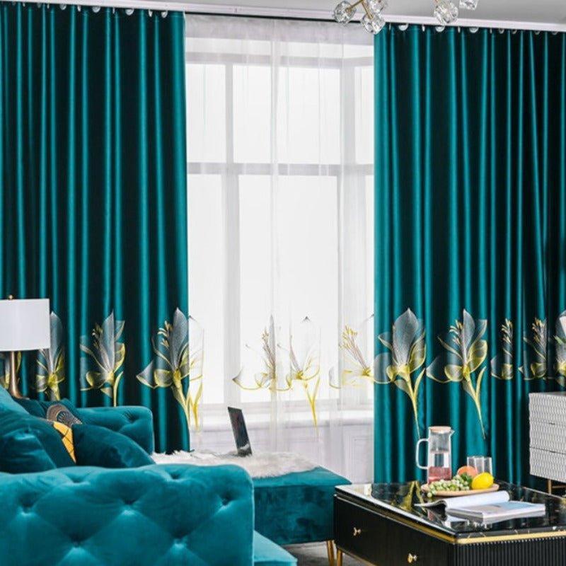 Embroidered Lavish Velvel Blackout Curtains - Fansee Australia