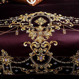 Embroidery Bed Sheet Set - PURPLE - Fansee Australia