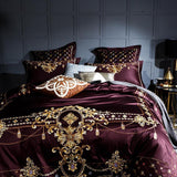 Embroidery Bed Sheet Set - PURPLE - Fansee Australia