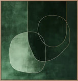 Abstract green wall art with gold line accents, modern home decor from Fansee Australia