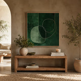 Emerald Balance – Framed Abstract Green Canvas Art (100x100cm)