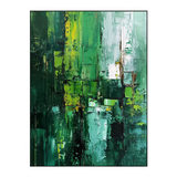 Emerald Echo – Large Green Abstract Oil Painting - Fansee Australia